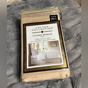 King Size Tailored Bed Skirt. Taupe color. 100% Cotton. New in package.